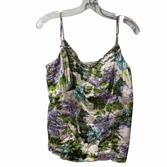 Ann Taylor Tops - Ann Taylor Women 10 Floral Silk Top Camisole Ruffle Spaghetti Straps Romantic‎
